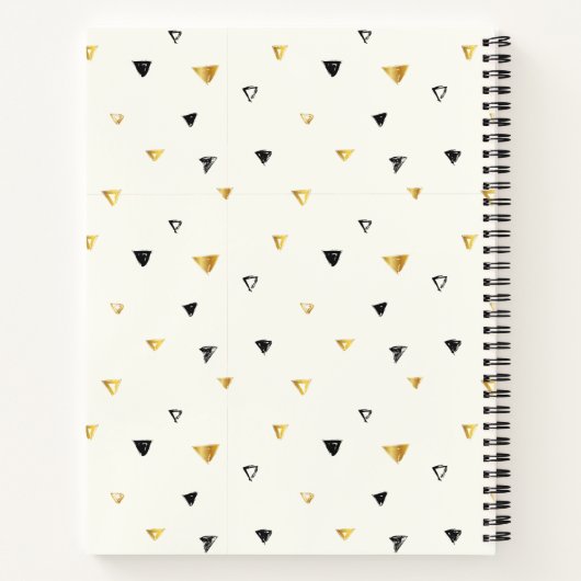 Abstract Patroon Monogram Script Modern Custom Notitieboek (Achterkant)