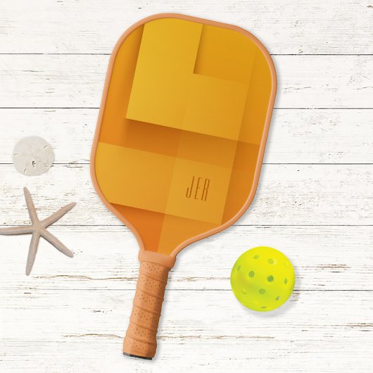 Abstract Patroon Monogrammed Initialen Oranje Pro Pickleball Paddle