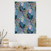 Abstract patroon naadloze illustratie 3 poster (Keuken)