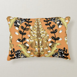 abstract patroon op oranje gele achtergrond met accent kussen