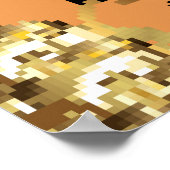 abstract patroon op oranje gele achtergrond met poster (Hoek)