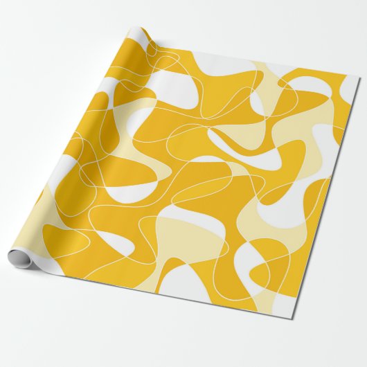 Abstract patroon - oranje cadeaupapier (Uitgerold)