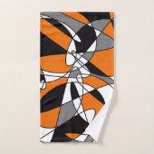Abstract patroon - oranje en grijs. handdoek (Handdoek)