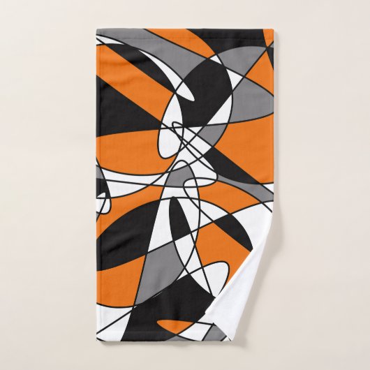 Abstract patroon - oranje en grijs. handdoek (Handdoek)