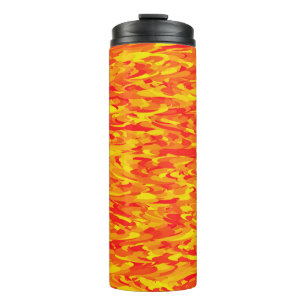 Abstract patroon oranje geel thermosbeker