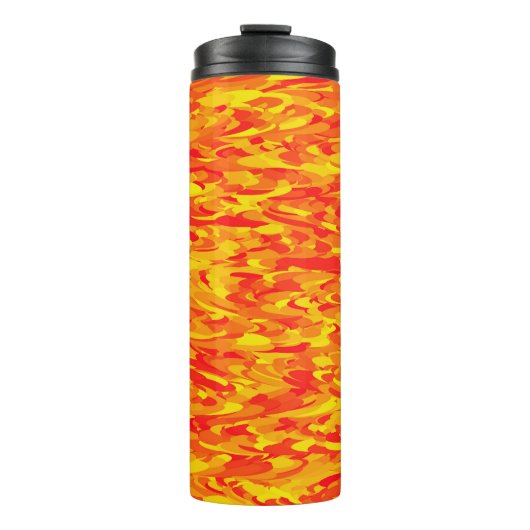 Abstract patroon oranje geel thermosbeker (Voorkant)