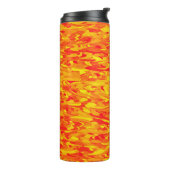 Abstract patroon oranje geel thermosbeker (Gedraaid links)