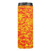 Abstract patroon oranje geel thermosbeker (Achterkant)