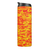 Abstract patroon oranje geel thermosbeker (Geroteerd rechts)