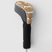 Abstract patroon - oranje. golfheadcover (Schuin)