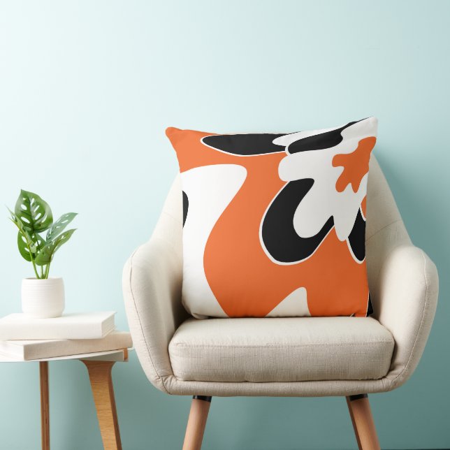 Abstract patroon - oranje kussen (Stoel)