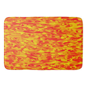 Abstract patroon oranje rood geel badmat