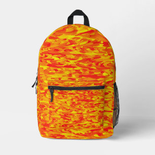 Abstract patroon oranje rood geel bedrukte rugzak