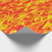 Abstract patroon oranje rood geel cadeaupapier (Hoek)
