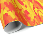 Abstract patroon oranje rood geel cadeaupapier (Rol Hoek)