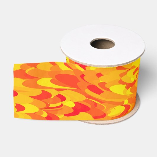 Abstract patroon oranje rood geel grosgrain lint (Spoel)