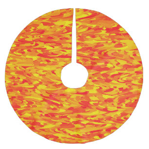 Abstract patroon oranje rood geel kerstboom rok