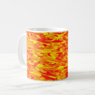 Abstract patroon oranje rood geel koffiemok