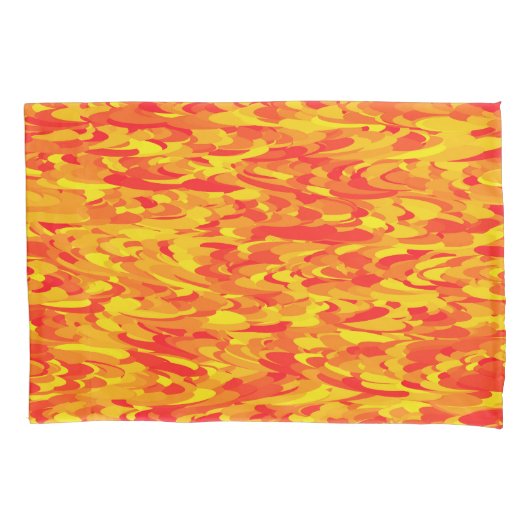 Abstract patroon oranje rood geel kussensloop (Voorkant-Links)