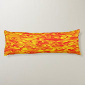 Abstract patroon oranje rood geel lichaamskussen (Achterkant)