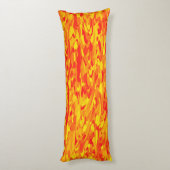 Abstract patroon oranje rood geel lichaamskussen (Achterkant (Verticaal))