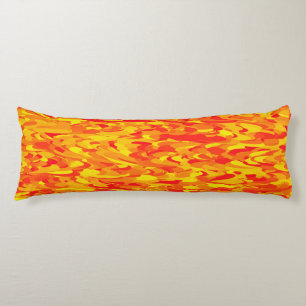 Abstract patroon oranje rood geel lichaamskussen