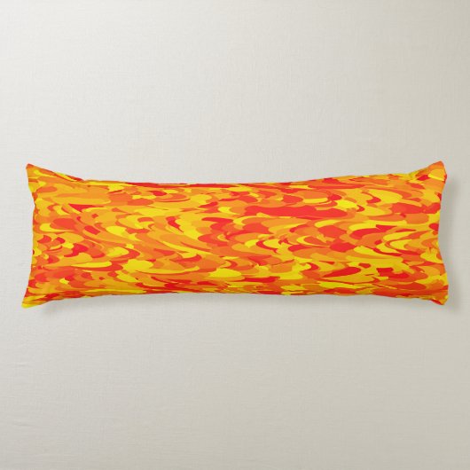 Abstract patroon oranje rood geel lichaamskussen (Voorkant)
