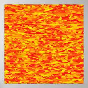 Abstract patroon oranje rood geel poster