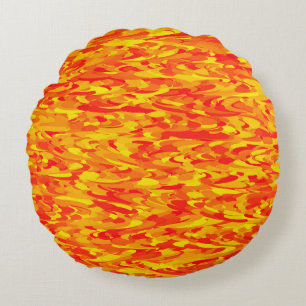 Abstract patroon oranje rood geel rond kussen
