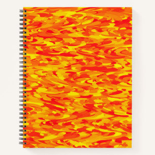 Abstract patroon oranje rood geel spiraal notebook notitieboek