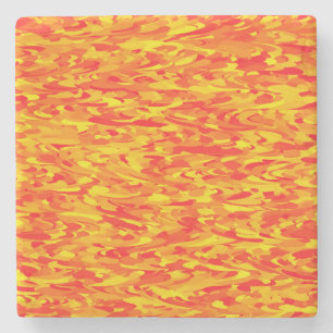 Abstract patroon oranje rood geel stenen onderzetter