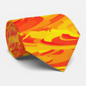 Abstract patroon oranje rood geel stropdas (Opgerold)