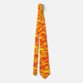 Abstract patroon oranje rood geel stropdas (Achterkant)
