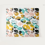 Abstract patroon, organische vormen, pastelkleuren wandkleed (Voorkant (horizontaal))