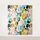 Abstract patroon, organische vormen, pastelkleuren wandkleed (Voorkant)