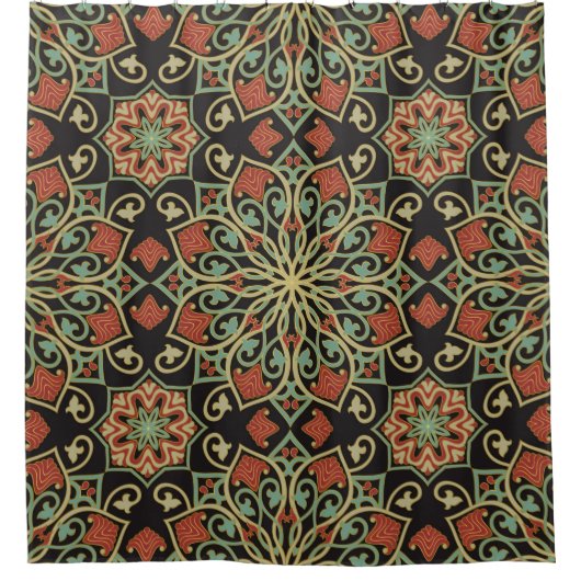 Abstract patroon. Orientale kleur achtergrond. Douchegordijn (Voorkant)
