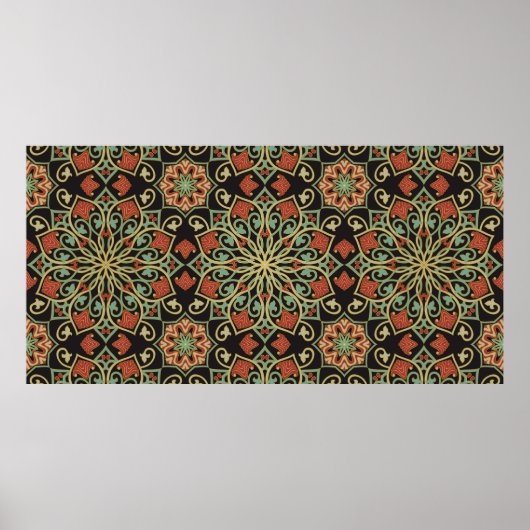 Abstract patroon. Orientale kleur achtergrond. Poster (Voorkant)