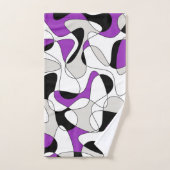 Abstract patroon - paars, grijs, zwart en wit. bad handdoek (Handdoek)