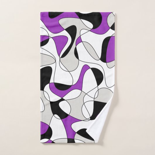 Abstract patroon - paars, grijs, zwart en wit. bad handdoek (Handdoek)