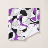 Abstract patroon - paars, grijs, zwart en wit. bad handdoek (Wasdoekje)
