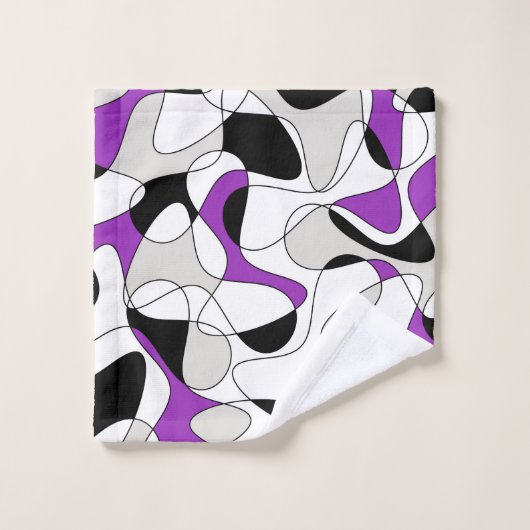 Abstract patroon - paars, grijs, zwart en wit. bad handdoek (Wasdoekje)