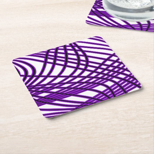 Abstract patroon - paars kartonnen onderzetters (Schuin)