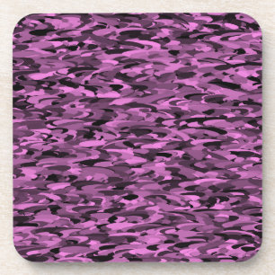 Abstract patroon paars zwart bier onderzetter