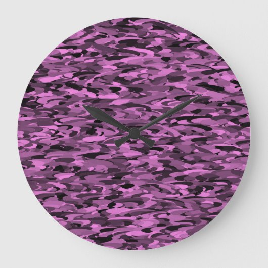 Abstract patroon paars zwart grote klok (Voorkant)