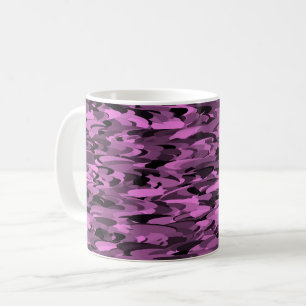 Abstract patroon paars zwart koffiemok