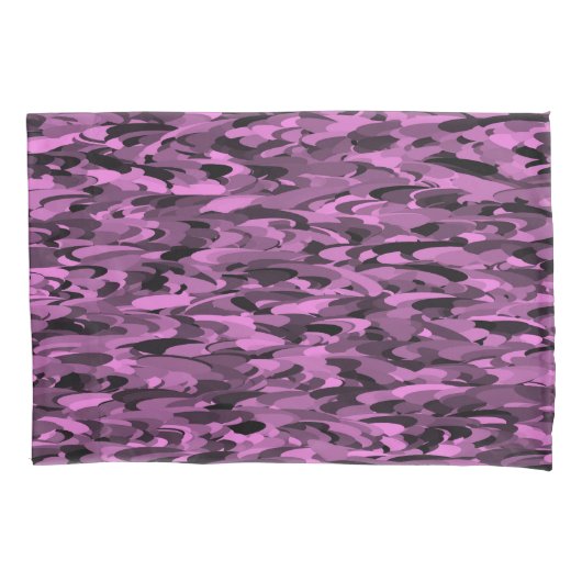Abstract patroon paars zwart kussensloop (Voorkant-Links)