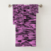 Abstract Patroon Paarse Zwart Bad Handdoek (Insitu)
