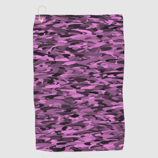 Abstract Patroon Paarse Zwart Golfhanddoek (Voorkant)