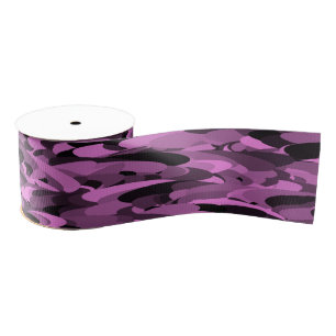 Abstract Patroon Paarse Zwart Grosgrain Lint
