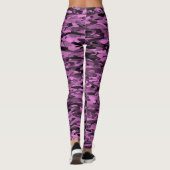 Abstract Patroon Paarse Zwart Leggings (Achterkant)
